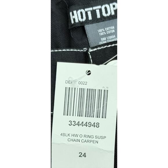 NEW Hot Topic Black Grommet & Chain Cargo Shorts Plus Size 24 Gothic Punk - Picture 2 of 3